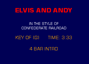 IN THE STYLE OF
CDNFEDERATE RAILROAD

KEY OF ((31 TIME 338

4 BAR INTRO