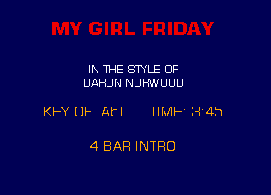 IN THE STYLE 0F
DAHDN NDFIWOOD

KEY OF (Ab) TIME13145

4 BAR INTRO