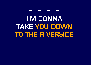 I'M GONNA
TAKE YOU DOWN

TO THE RIVERSIDE