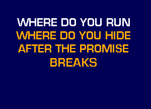 WHERE DO YOU RUN
WHERE DO YOU HIDE
AFTER THE PROMISE

BREAKS