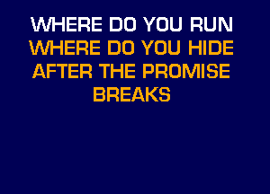 WHERE DO YOU RUN

WHERE DO YOU HIDE

AFTER THE PROMISE
BREAKS