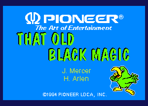 (U) FDIIDNEEW

7715- Art oaifEntert nem

THAT OLD

BLACK MAGIC

J Mercer
H Arlen

5d.
CA mc K