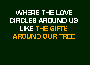 WHERE THE LOVE
CIRCLES AROUND US
LIKE THE GIFTS
AROUND OUR TREE