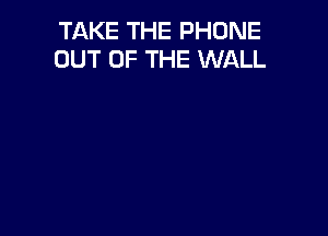 TAKE THE PHONE
OUT OF THE WALL