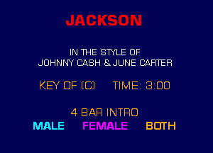 IN THE SWLE OF
JOHNNY CASH SuJUNE CARTER

KEY OF (C) TIMEI 300

4 BAR INTRO
MALE BOTH