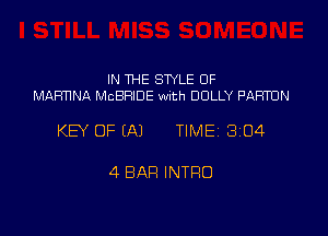 IN THE SWLE OF
MARTINA McElFIIDE with DOLLY PAHTDN

KEY OF EAJ TIME13104

4 BAR INTRO