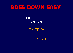 IN THE SWLE OF
VAN ZANT

KEY OF EA)

TIME 8128
