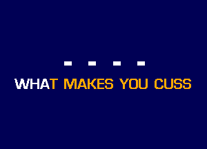 WHAT MAKES YOU CUSS