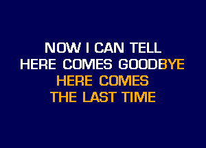 NOW I CAN TELL
HERE COMES GOODBYE
HERE COMES
THE LAST TIME