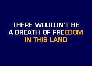 THERE WOULDN'T BE
A BREATH OF FREEDOM
IN THIS LAND