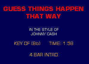 IN THE STYLE OF
JOHNNY CASH

KEY OF (Bbl TIME 158

4 BAR INTRO
