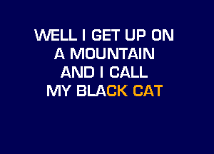 WELL I GET UP ON
A MOUNTAIN
AND I CALL

MY BLACK CAT