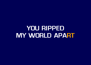 YOU RIPPED

MY WORLD APART