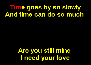 Time goes by so slowly
And time can do so much

Are you still mine
I need your love