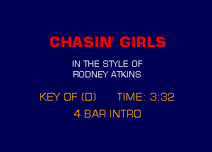 IN THE STYLE 0F
RODNEY ATKINS

KEY OF (DJ TIME 382
4 BAR INTRO