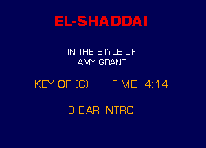 IN THE STYLE OF
AMY GRANT

KEY OFICJ TIME14i14

8 BAR INTRO