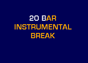 20 BAR
INSTRUMENTAL

BREAK