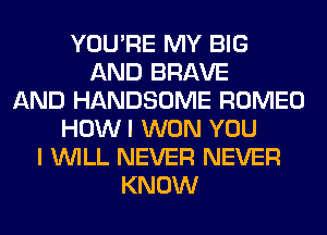 YOU'RE MY BIG
AND BRAVE
AND HANDSOME ROMEO
HOW I WON YOU
I WILL NEVER NEVER
KNOW