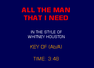 IN THE STYLE OF
WHITNEY HOUSTON

KEY OF IAbXAJ

TIME 3 48