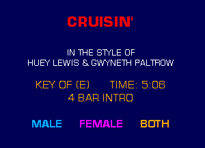 IN WHE STYLE OF
HUEY LEWIS 8. GWYNETH PALTRDW

KEY OF (E) TIMEI 508
4 BAR INTRO

MALE BOTH