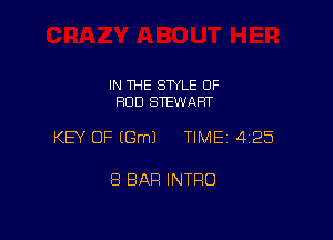 IN THE STYLE OF
ROD STEWART

KEY OF (Gm) TIME 425

8 BAR INTRO
