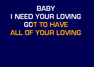 BABY
I NEED YOUR LOVING
GOT TO HAVE
ALL OF YOUR LOVING