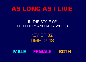 IN THE STYLE OF
RED FOLEY AND KITTY WELLS

KEY OF EGJ
TIMEi 243
