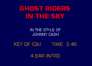 IN THE STYLE OF
JOHNNY CASH

KB' OF (Dbl TIME 348

4 BAR INTRO