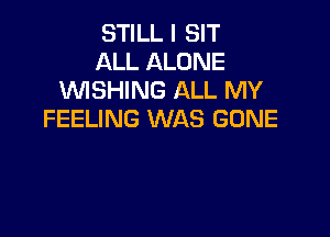 STILL I SIT
ALL ALONE
WSHING ALL MY

FEELING WAS GONE