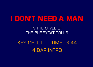 IN THE STYLE OF
THE PUSSYCAT DOLLS

KEY OF (DJ TIME 344
4 BAR INTRO