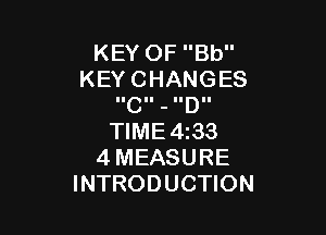 KEYOFBU'
KEYCHANGES
IICII - IIDII

NME433
4MEASURE
INTRODUCHON