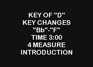 KEYOFD
KEYCHANGES
IIBbII-IUFII

WME3QO
4MEASURE
INTRODUCHON