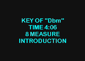 KEY OF Dbm
TIME4z06

8MEASURE
INTRODUCTION