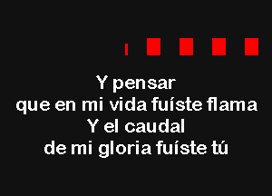 Y pensar

que en mi Vida fuisteflama
Y el caudal
de mi gloria fuiste ta