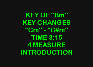 KEYOFBm
KEYCHANGES
IIleI- IIC mII

NME315
4MEASURE
INTRODUCHON