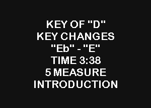 KEYOFD
KEYCHANGES
IIEbII - IIEII

NME338
SMEASURE
INTRODUCHON