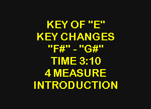 KEYOFE'
KEYCHANGES
IIF II - IIG II

WME3HO
4MEASURE
INTRODUCHON