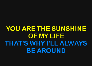 YOU ARE THE SUNSHINE

OF MY LIFE