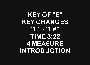 KEYOFE'
KEYCHANGES
IIFII - IIF II

WME322
4MEASURE
INTRODUCHON