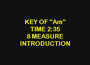 KEY OF Am
TIME 2z35

8MEASURE
INTRODUCTION