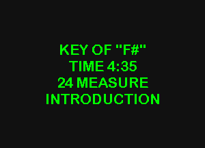 KEY OF Fit
TIME 4 35

24 MEASURE
INTRODUCTION