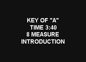 KEY OF A
TIME 3z40

8 MEASURE
INTRODUCTION
