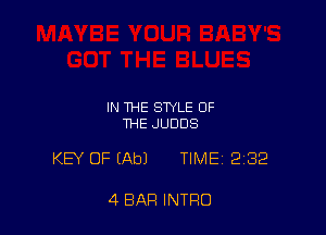 IN THE STYLE OF
THE JUDDS

KEY OF (Ab) TIME 232

4 BAR INTRO