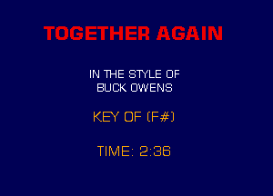 IN THE STYLE OF
BUCK OWENS

KEY OF H3516?)

TIMEi 238