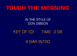 IN THE STYLE 0F
DUN GIBSON

KEY OF EDJ TIME 3108

4 BAR INTRO