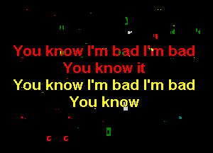 l

v Ii '4

You know'l'm bad Pm bad
You know it

You' knOw I'm bad I'm bad
You knqw