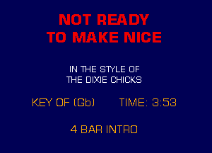 IN THE STYLE OF
THE DIXIE CHICKS

KB OF (Gbl TIME 358

4 BAR INTRO