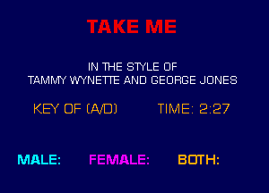IN THE STYLE UF
TAMMY WYNEWE AND GEORGE JONES

KEY OF ENDJ TIME 2127

MALEi BEITHi