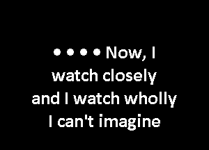 OOOONOW,I

watch closely
and I watch wholly
I can't imagine