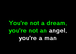 You're not a dream,

you're not an angel,
you're a man